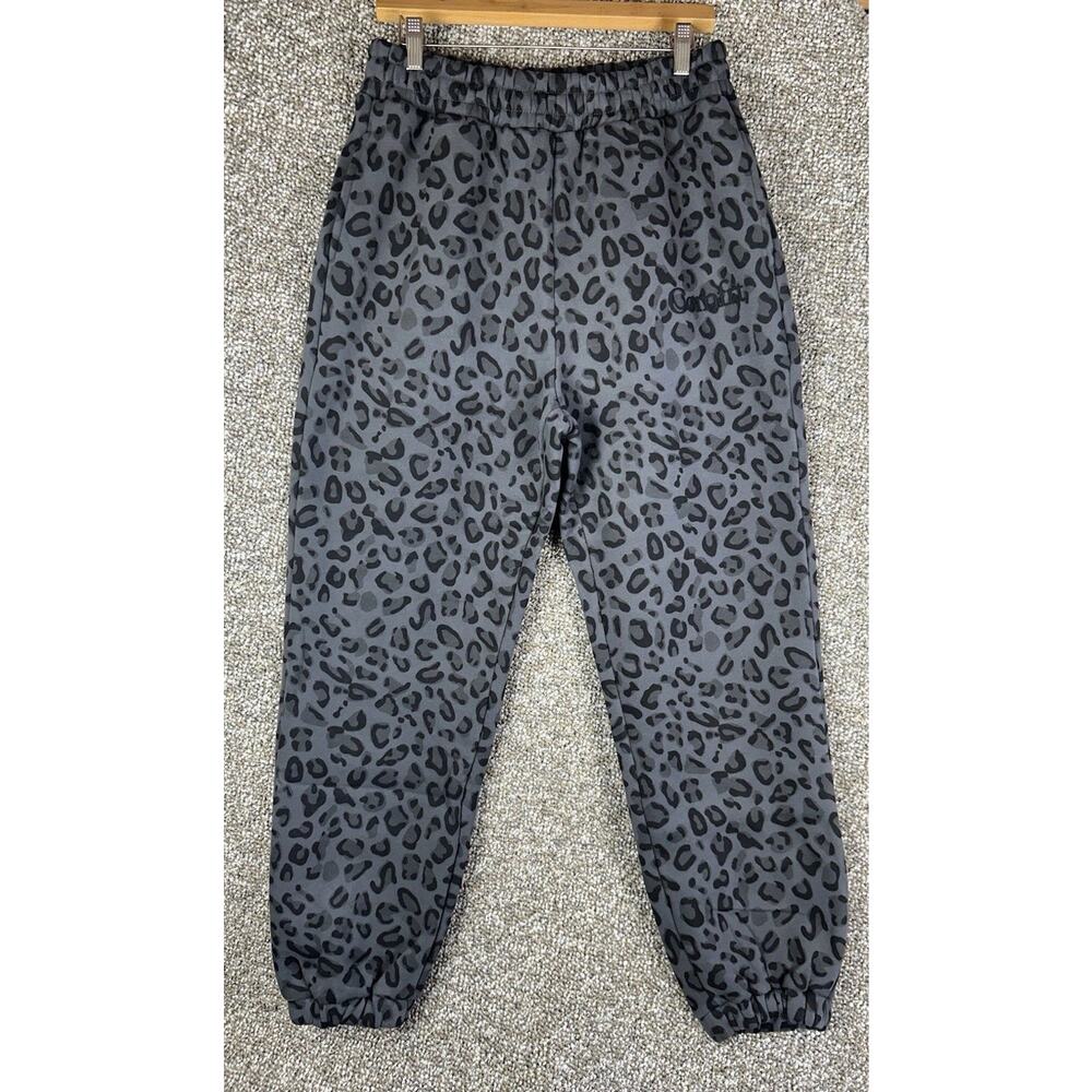 Comfrt Minimalist Joggers Sweatpants Animal Print Panther Sz Med Black Gray